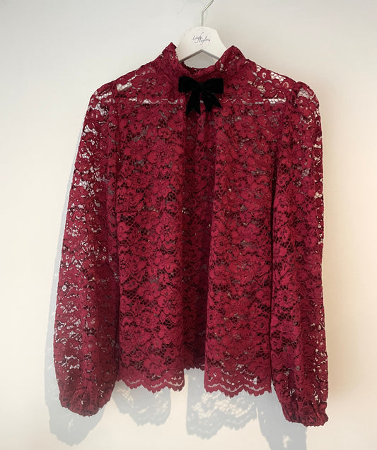 Burgundy Lace Shirt